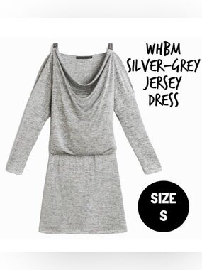 White House Black Market 
Cold-Shoulder Silver Gray Jersey Dress size S